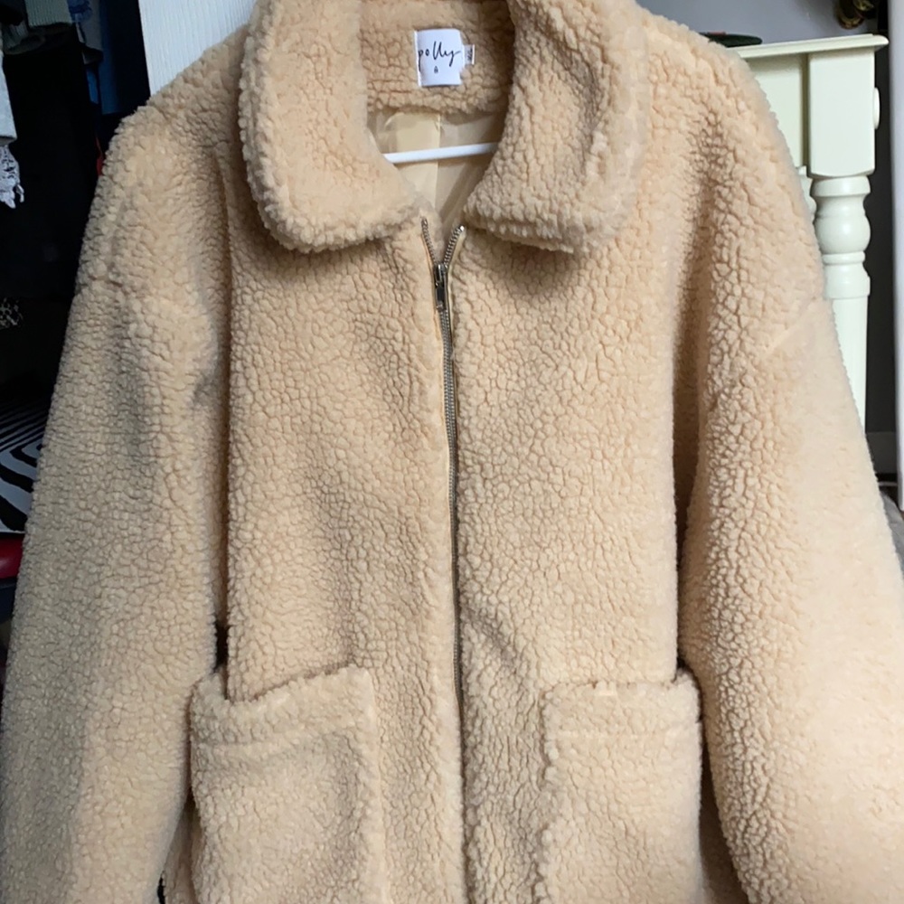 Oversized furry winter coat